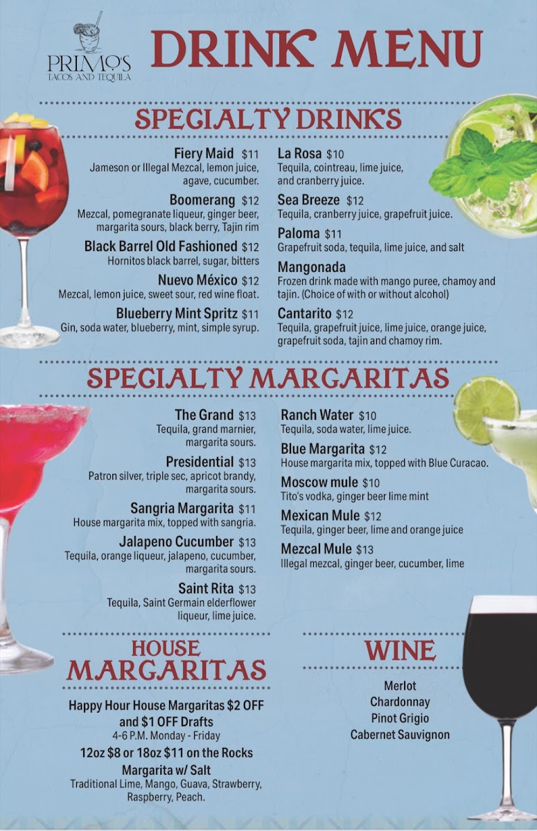 Menu Primo’S Tacos & Tequila-1