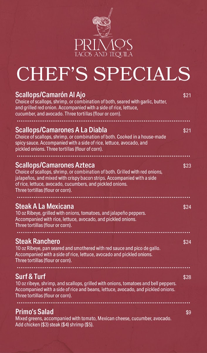 Menu Primo’S Tacos & Tequila-3